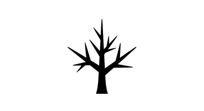 Black silhouette of a bare tree.