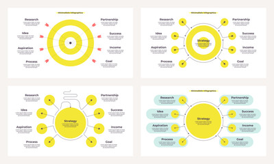 Business infographic template. Idea, goal chart with eight options, steps. Vector chart.