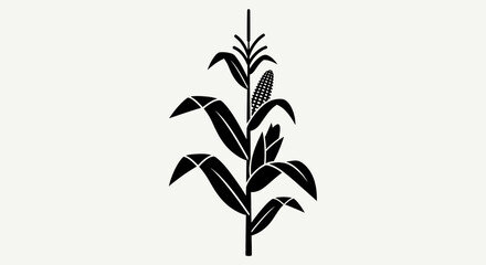 Black silhouette of a plant stem. © MUHRODIN