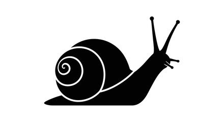 Black snail silhouette with shell. © MUHRODIN