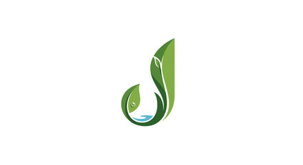 Obraz premium Green leaf logo design element symbol.