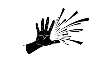 Obraz premium Hand with paintbrushes coming out.