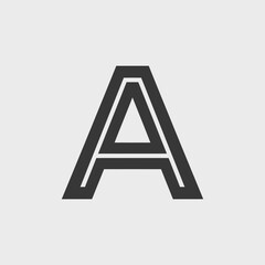 Large black letter A symbol.