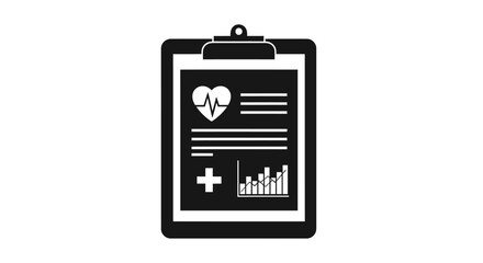 Medical clipboard with health data.
