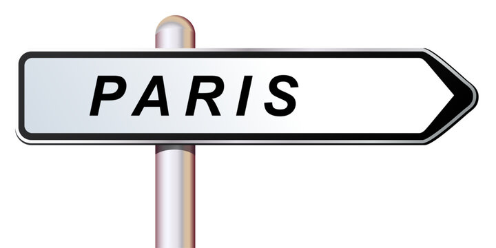 Direction sign for the city of Paris