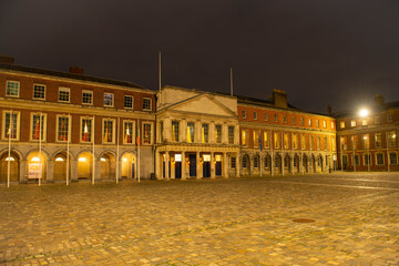 Fototapeta premium Dublin Castle at night. This castle is located at the historic city centre of Dublin, Ireland. 