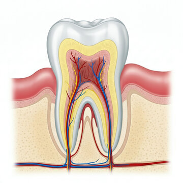 Cross section of human premolar tooth