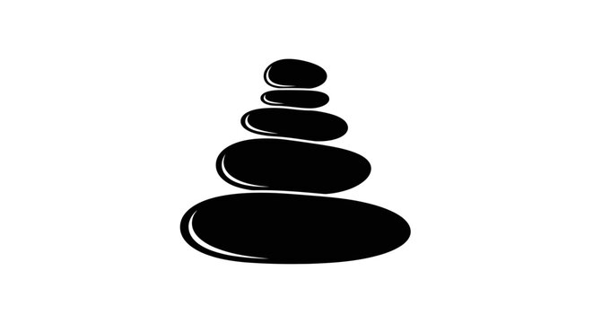 Stack of smooth black stones.