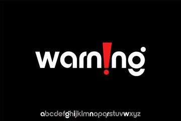 Fototapeta premium Warning sign text with exclamation mark graphic.