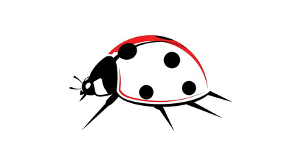 Obraz premium Minimalist Ladybug Design Red Black White Bug Art