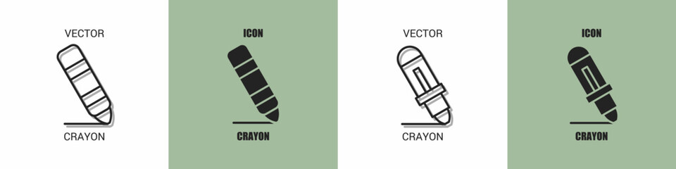Crayoin icon line. Crayon vector illustration.
