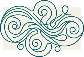 Fototapeta premium Elegant swirling lines illustration, abstract design, artistic composition.