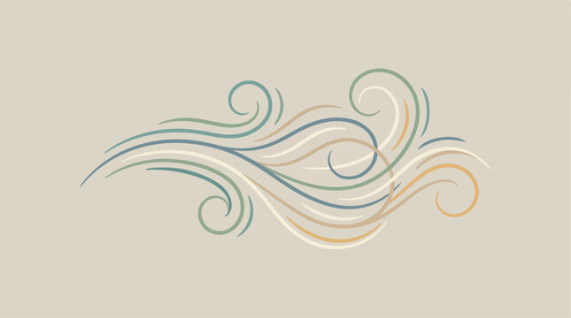 Elegant swirling lines illustration on a neutral background, artistic design.