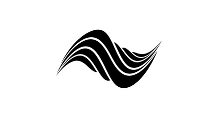 Naklejka premium Black and white abstract wave design.