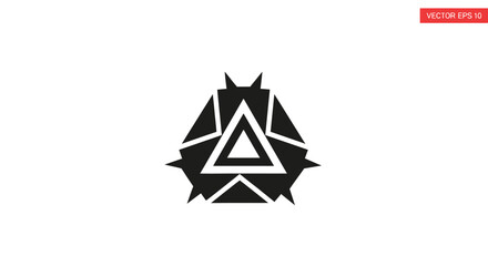 Fototapeta premium Black and white triangle logo symbol.