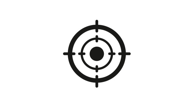Black target symbol with circles.