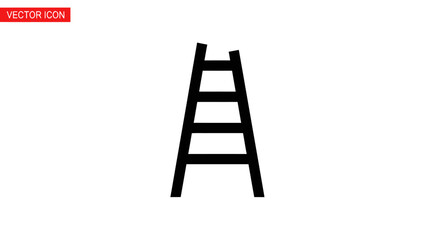Black wooden step ladder tool. © zulfa