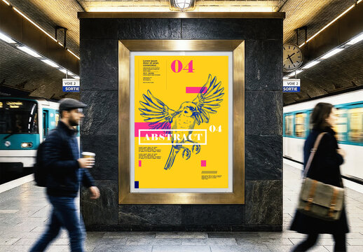 Underground Station's Wall Banner Mockup