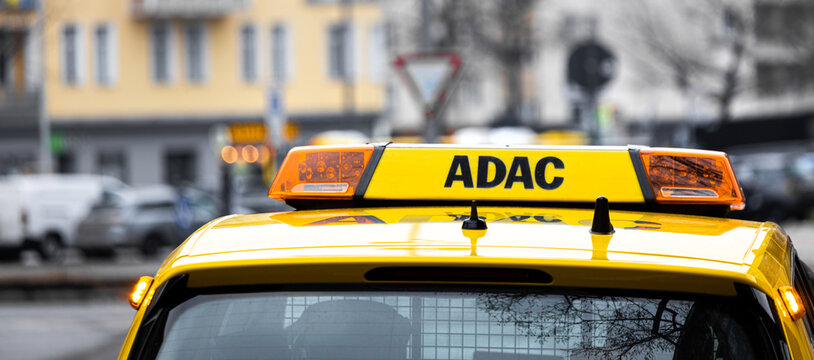 berlin, berlin, germany - 10 02 2026: a german adac service car