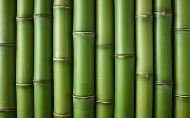 Fototapeta premium A seamless nature wallpaper featuring a lush green Japanese bamboo forest background with a natural plant stem pattern and tropical garden tree texture for an Asian wood wall design