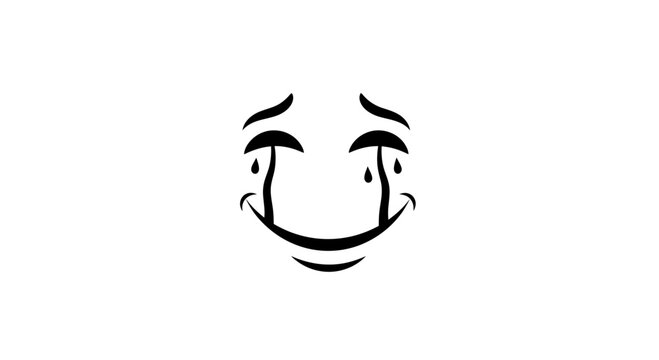 Sad Clown Face with Tears, Melancholy Expression, Expressive Eyes
