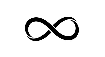 Black infinity symbol on white.