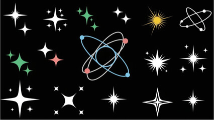 Vibrant stars and planets shine brightly in a dark space environment. © Stock Image Paradise