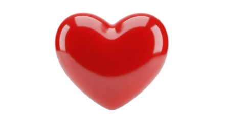 Fototapeta premium A shiny red heart on a white background symbolizing love and affection