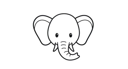Obraz premium Simple cartoon illustration of an elephant with