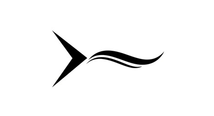 Minimalist Abstract Fish Symbol with Fluid Flow