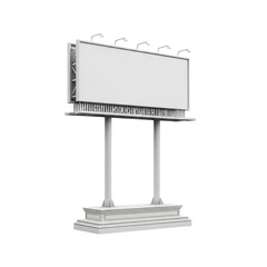 Obraz premium A billboard mounted on a tall metal pole structure with crossbars