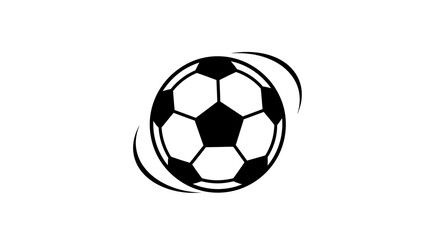 Obraz premium Dynamic Soccer Ball Icon with Motion Swirls - Black and White