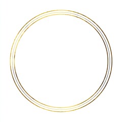 Double golden circular frame on white. Elegant design element for invitations, announcements