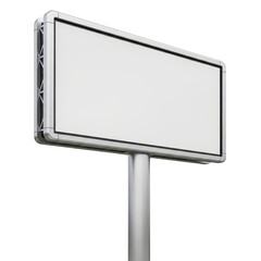 Obraz premium Empty billboard mounted on a tall metal pole in an urban setting