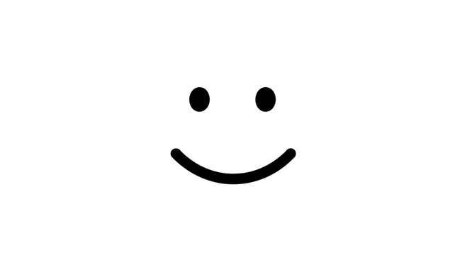 Simple Smiley Face Icon on White Background