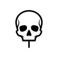 Obraz premium Black and white skull icon symbol.