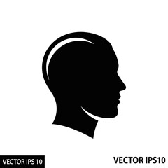 Black silhouette of a human head.