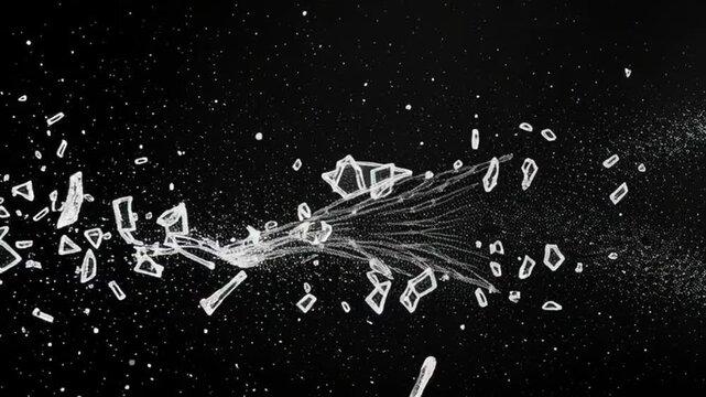 Glass Shattering Into Pieces Animation.