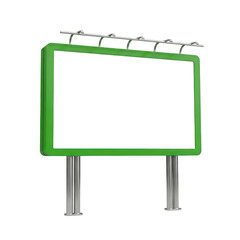 Obraz premium Green-framed billboard standing on two metal poles with barbed wire at the top