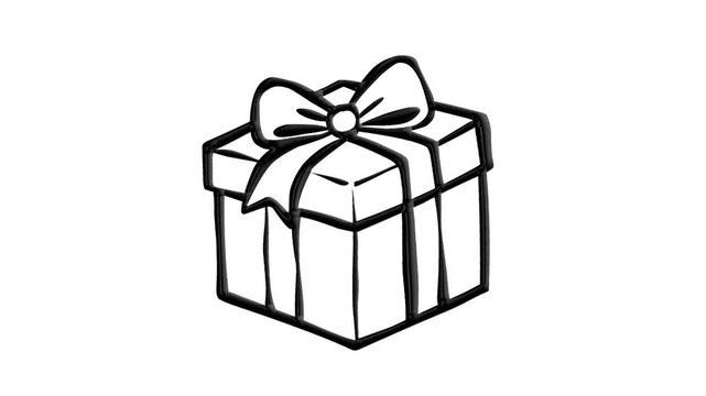 2D Animated Gift Box with Ribbon Bow for Celebration and Mother&rsquo;s Day Theme