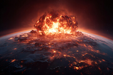 Massive Nuclear Explosion Over Earths Surface.