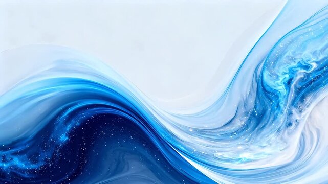 Abstract blue and white fluid wave