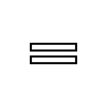 Black equals sign symbol icon.