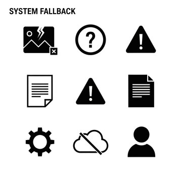 System error icons and symbols.