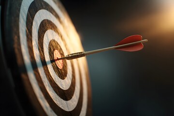 Goal Achievement Concept with Target and Arrow