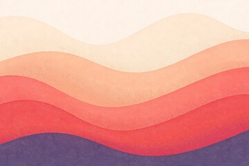 Fototapeta premium Vibrant wavy landscape with colorful gradient layers in purple red orange and white hues