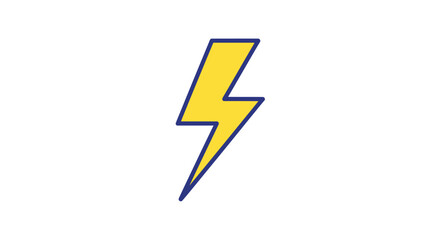 Yellow lightning bolt icon on white background, energy symbol