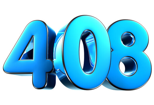 Blue number 408 3d illustration. Advertising signs. Product design. Product sales