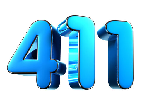 Blue number 411 3d illustration. Advertising signs. Product design. Product sales