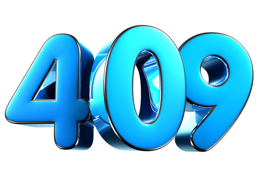 Blue number 409 3d illustration. Advertising signs. Product design. Product sales